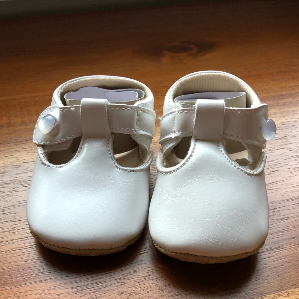 White baby girl Mary Janes size 2